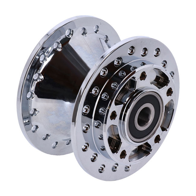 Front wheel hub, single disc. Chrome