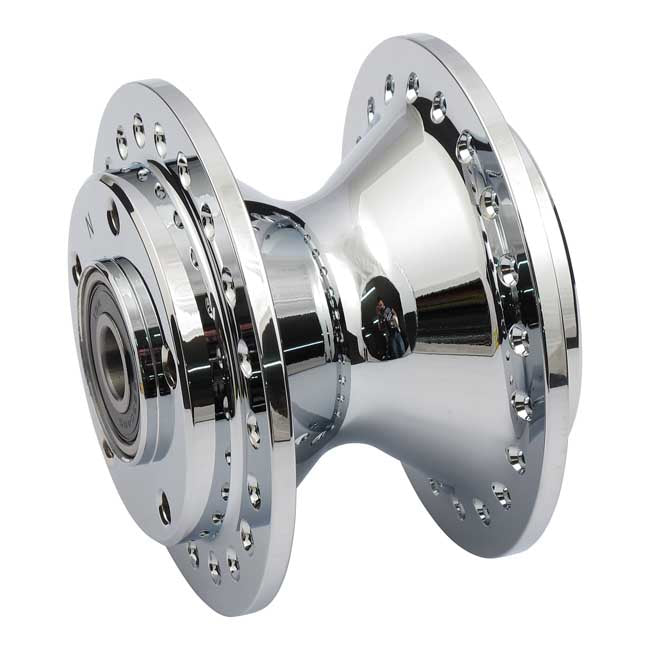 Front wheel hub, chrome — 00-03 FXD; 00-07 XL Sportster std dual disc