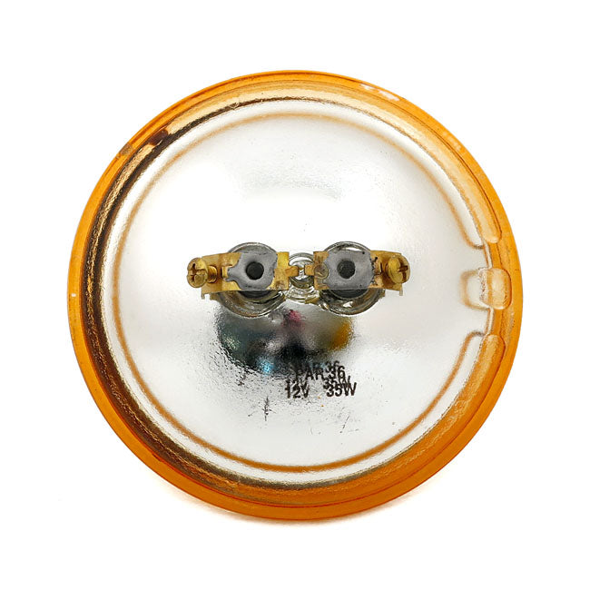 4-1/2" 35w 12v sealed beam unit. Fluted amber lens