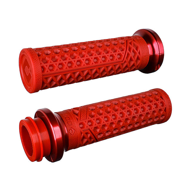 ODI, V-twin lock-on grips vans signature, tbw. dark red/red