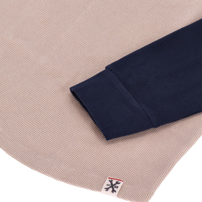 13 1/2 Waffle jersey sand/navy