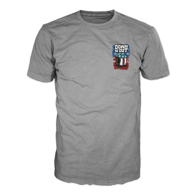 Down-n-Out Freedom Rider t-shirt american flag grey