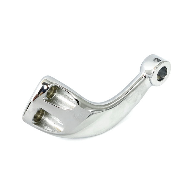 XL Sportster rider foot peg bracket, right. Chrome — 04-22 XL883L/R/N; 04-22 XL1200L/N/C/CP/CA. (All models with mid controls) (NU)