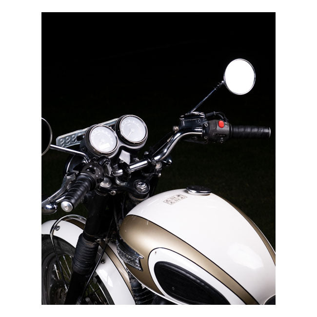 Trip Machine, leather handlebar grip wraps. Black