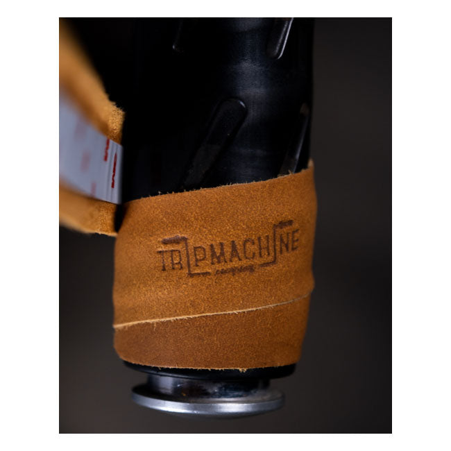 Trip Machine, leather handlebar grip wraps. Tan