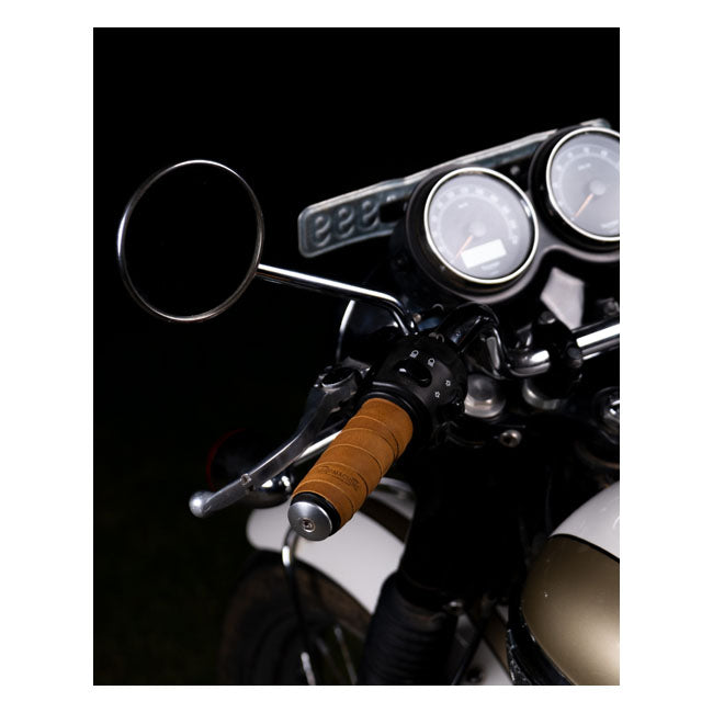 Trip Machine, leather handlebar grip wraps. Tan