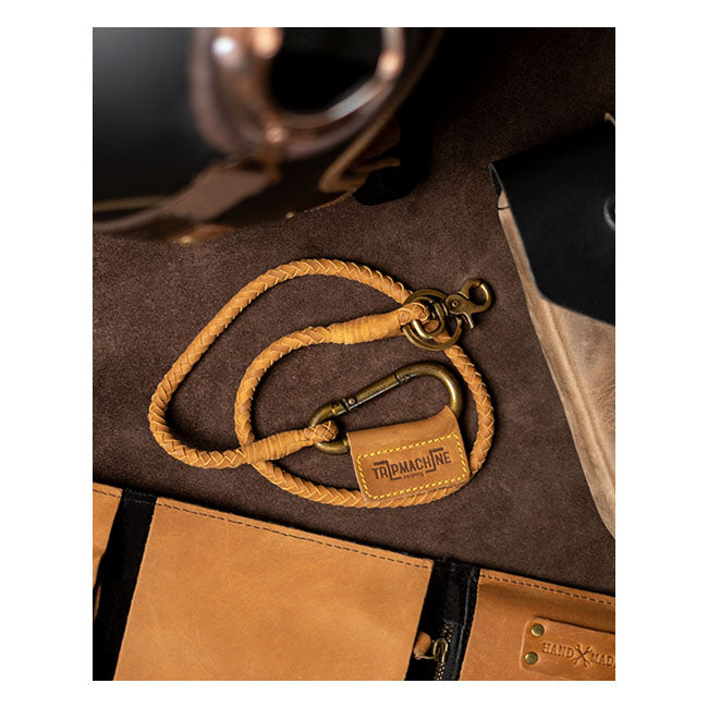 Trip Machine Braided key chain tan