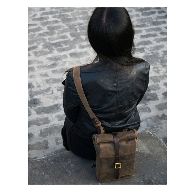 Trip Machine, Mini backpack/saddlebag 3.3 liter. Tobacco