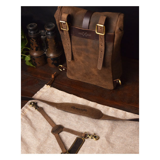 Trip Machine, Mini backpack/saddlebag 3.3 liter. Tobacco