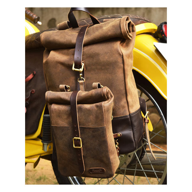 Trip Machine, Mini backpack/saddlebag 3.3 liter. Tobacco