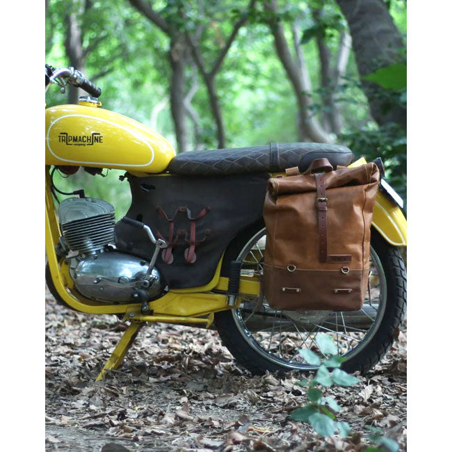 Trip Machine Backpack panniers vintage tan