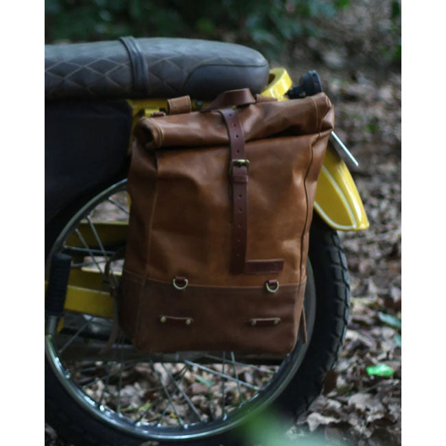 Trip Machine Backpack panniers vintage tan