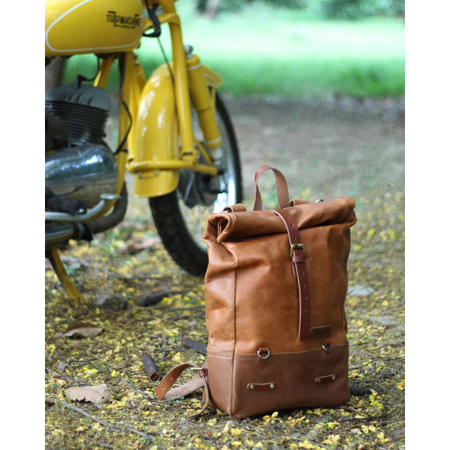 Trip Machine Backpack panniers vintage tan