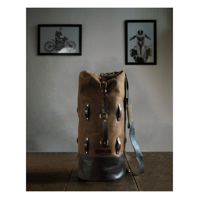 Trip Machine, Military duffle bag. Tobacco brown