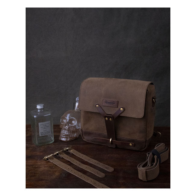 Trip Machine, Messenger bag. Tobacco brown