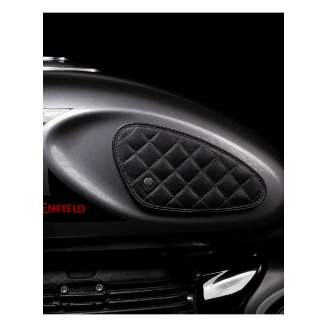 Trip Machine, Diamond leather gas tank pad set. Black
