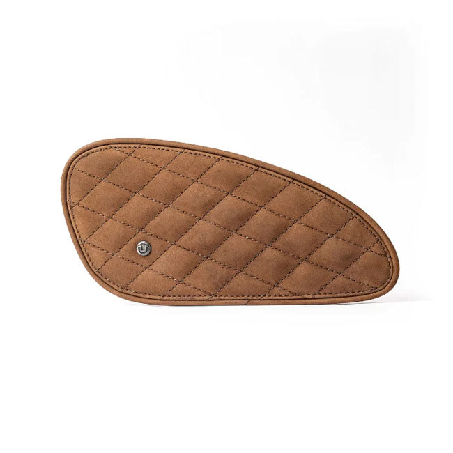 Trip Machine, Diamond leather gas tank pad set. Tobacco