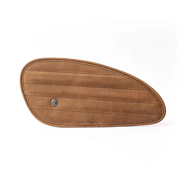 Trip Machine, Classic leather tank pad set. Tobacco
