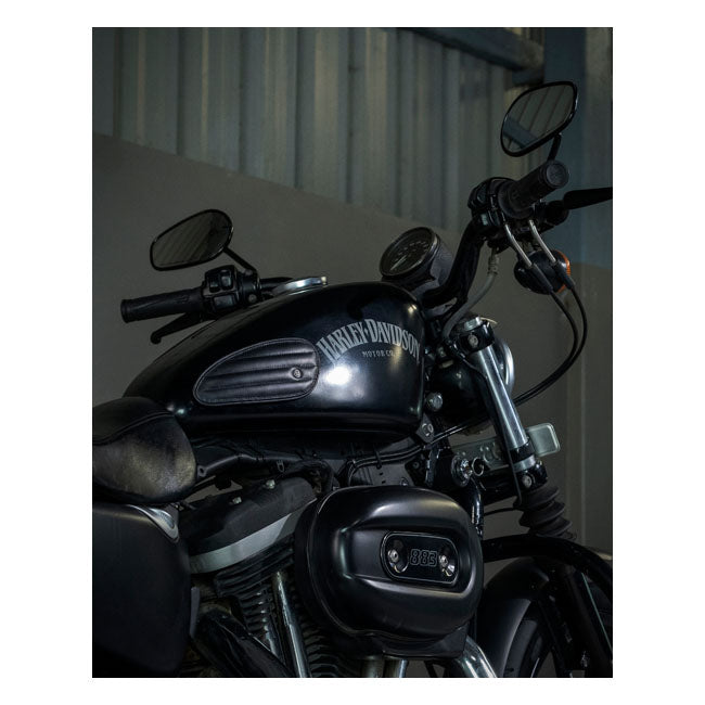 Trip Machine, Mini Classic leather tank pads. Black