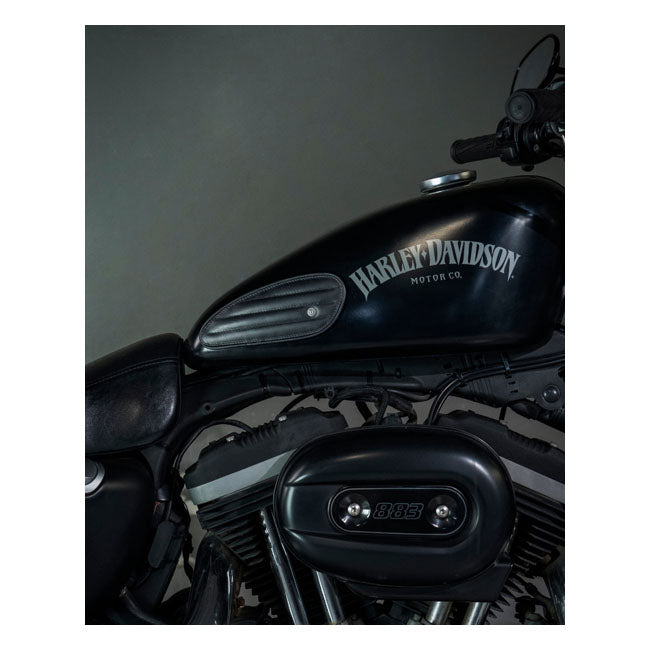 Trip Machine, Mini Classic leather tank pads. Black