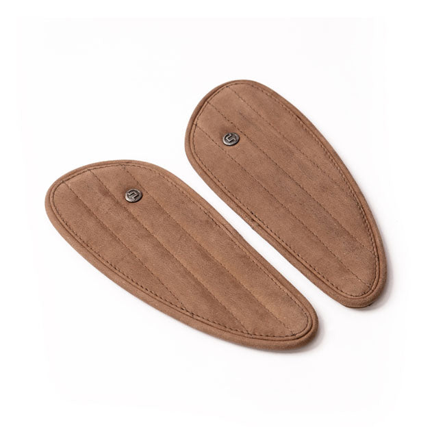 Trip Machine, Mini Classic leather tank pads. Tobacco