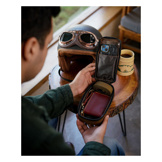 Trip Machine, Navigator bag. Tobacco brown