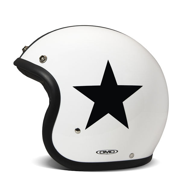 *10 WORKING DAYS EXTRA TRANSIT TIME* DMD Retro helmet Star White