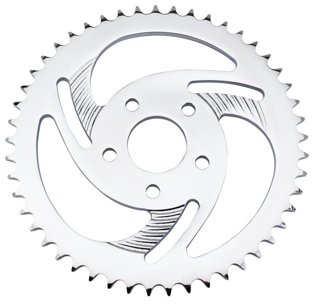 "SWIRLED" REAR SPROCKETS WITH CHROME FINISH