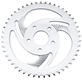 "SWIRLED" REAR SPROCKETS WITH CHROME FINISH