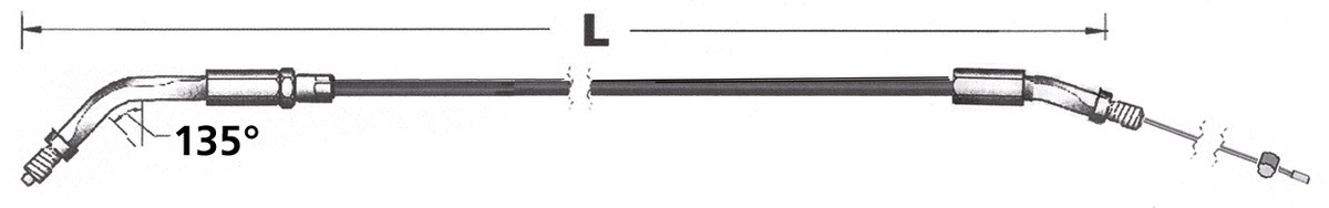 THROTTLE CABLES FOR USE WITH MIKUNI HS40 CARBURETOR AND 1986-1995 STYLE THROTTLE GRIP