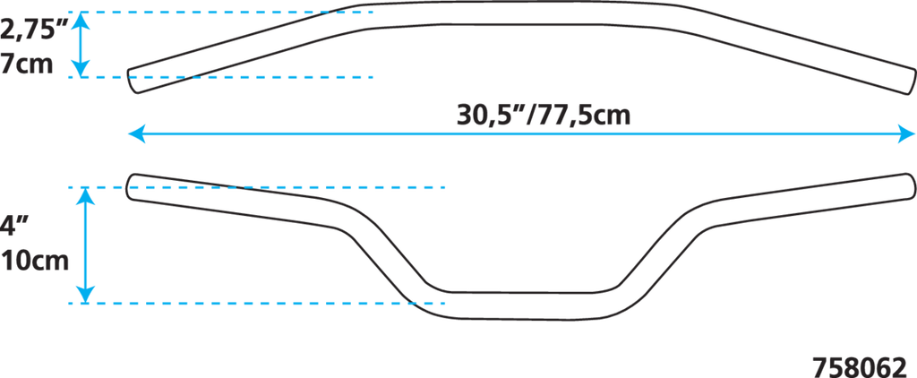 ZODIAC CUSTOM PRODUCTS ONE INCH DIAMETER DIRT TRACK HANDLEBARS