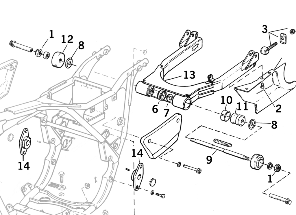 SWINGARM PARTS FOR FXR