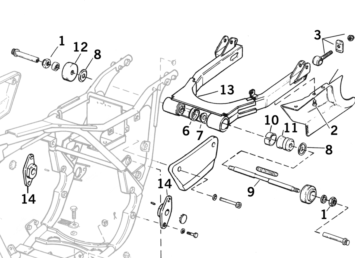 SWINGARM PARTS FOR FXR