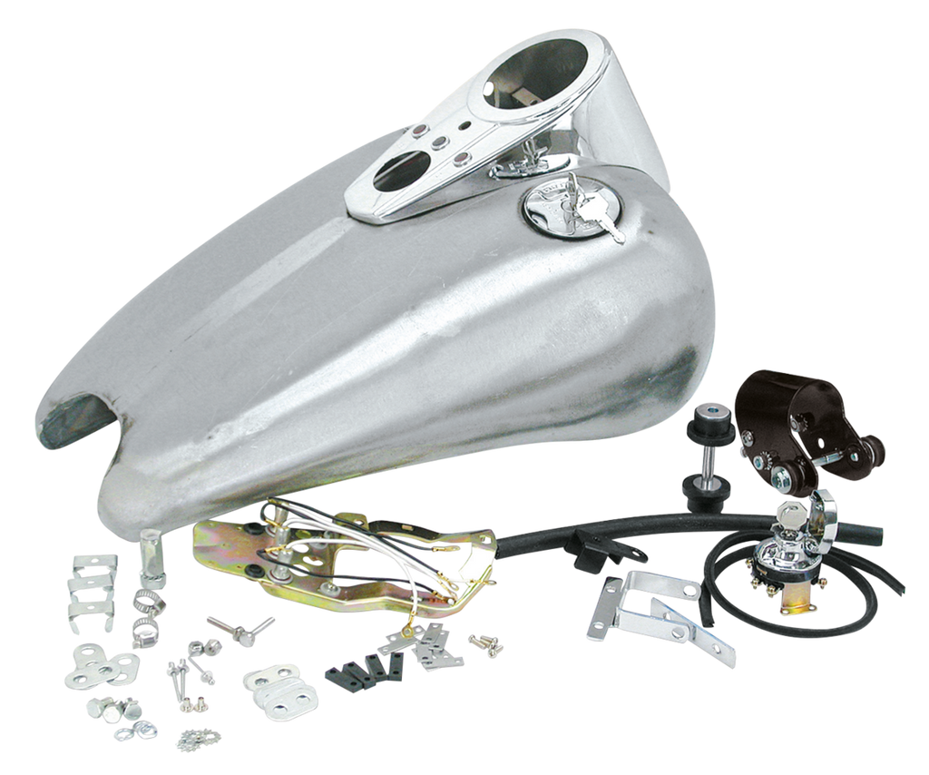 2" STRETCHED RUBBER MOUNT SPORTBOB TANK WITH DASH FOR SPORTSTER 1995-2003