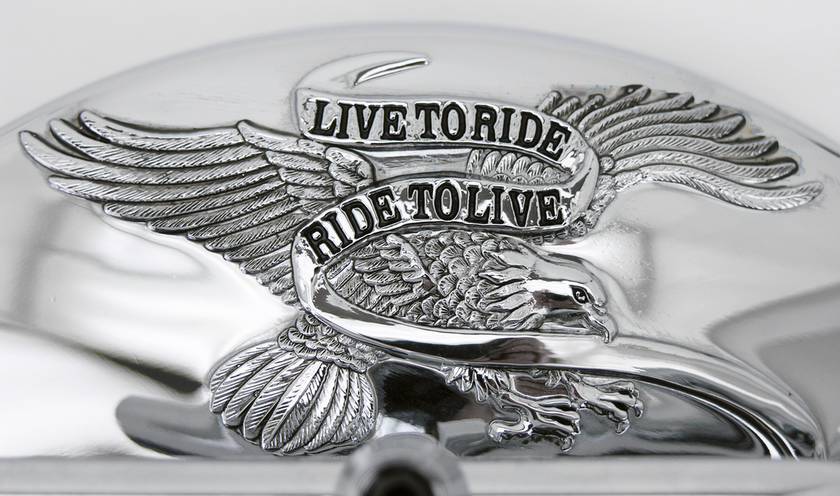 SLIMLINE MIRROR WITH VISOR AND EAGLE LOGO