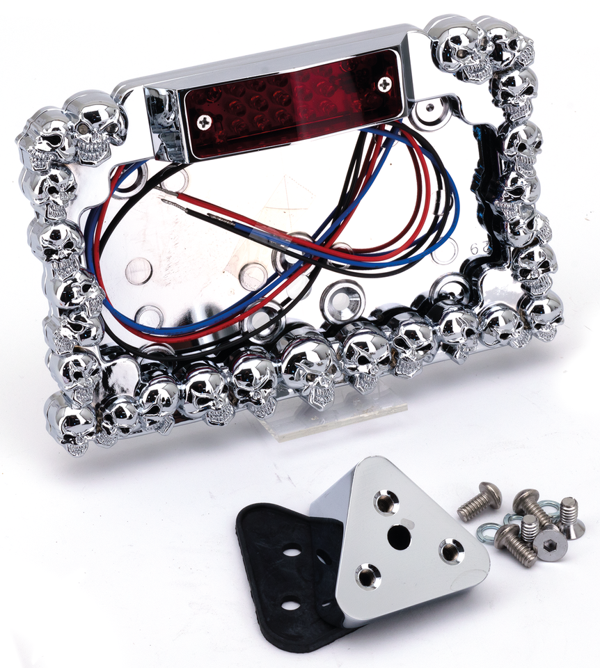 SKULL MANIAC LICENSE PLATE BRACKETS WITH LED TAILLIGHTS