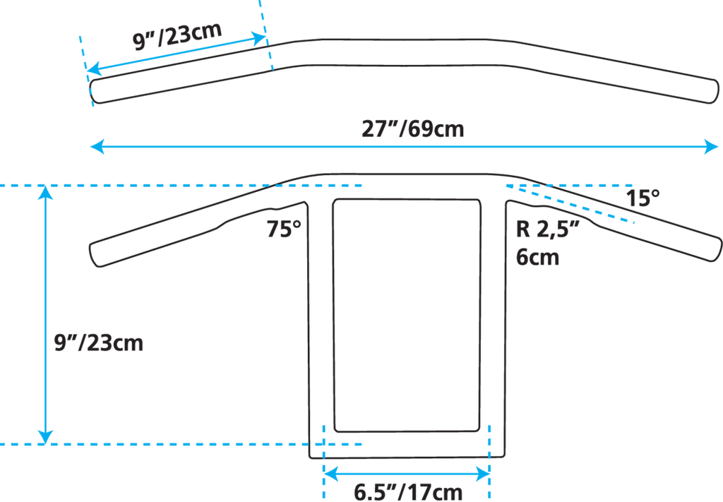 ZODIAC CUSTOM PRODUCTS ONE INCH DIAMETER WINDOWS HANDLEBARS