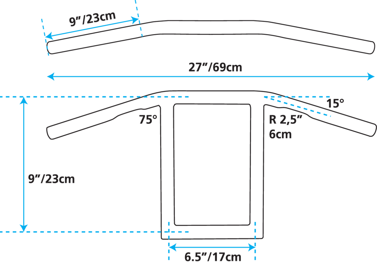 ZODIAC CUSTOM PRODUCTS ONE INCH DIAMETER WINDOWS HANDLEBARS