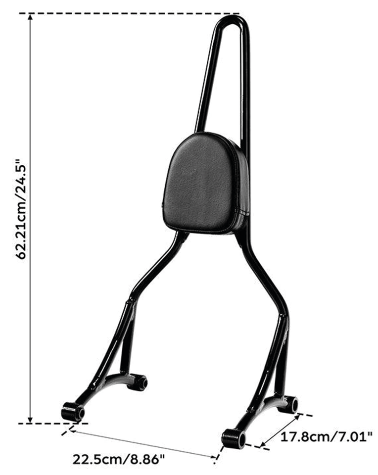 BOLT-ON TALL SISSY BARS WITH PAD