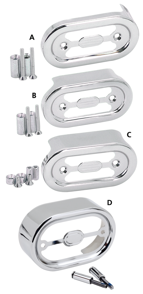 CHROME PLATED OVAL SHAPED REGULATOR COVERS