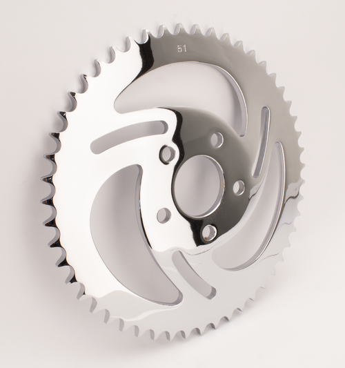 "SWIRLED" REAR SPROCKETS WITH CHROME FINISH