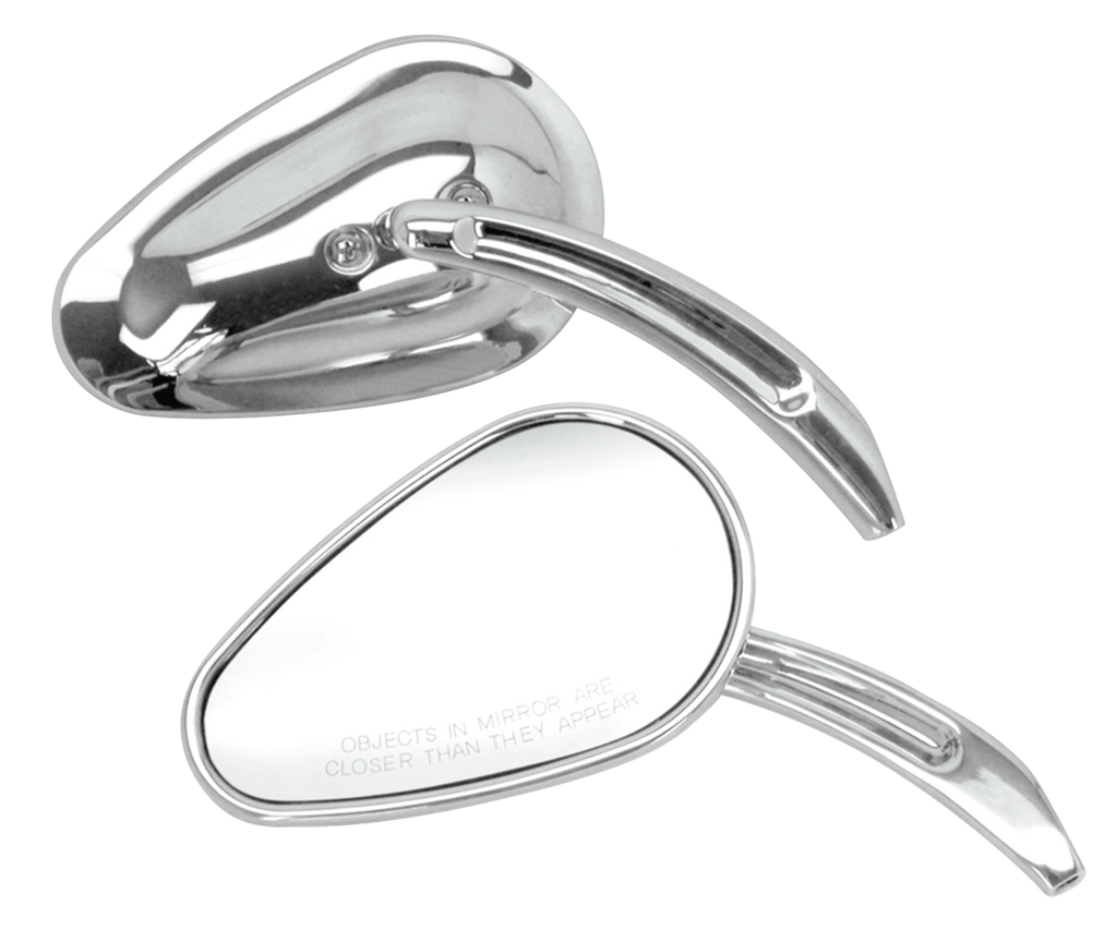 CHROME SWEEPING TEARDROP STYLE MIRRORS