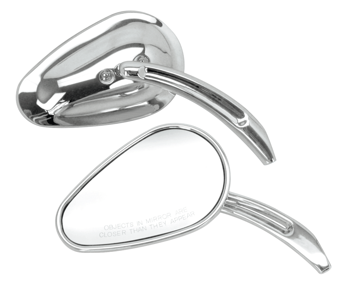 CHROME SWEEPING TEARDROP STYLE MIRRORS