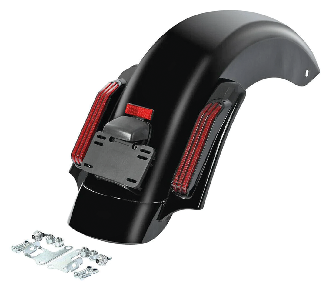BLACK CVO STYLE LIGHTED REAR FENDER KIT FOR 2014 TO PRESENT TOURING