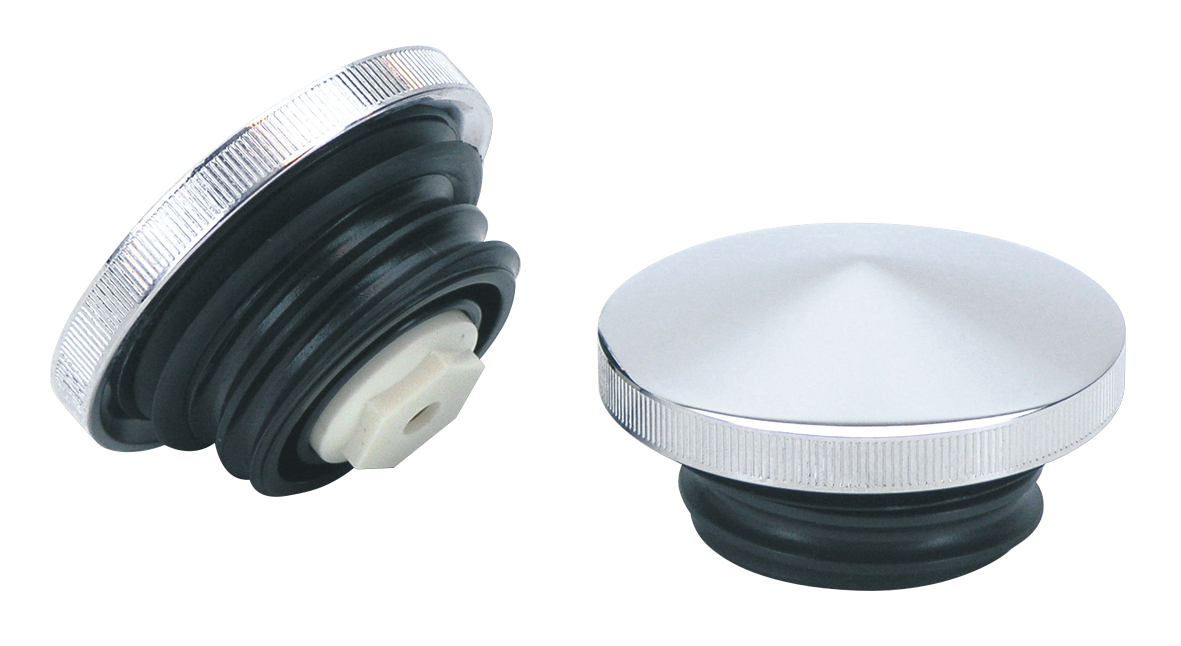 CHROME POINTED SCREW-IN GAS CAP