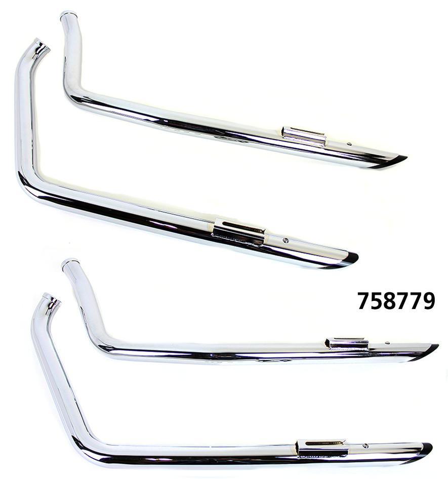 DRAG PIPE SET WITH SHORT BLACK SLASH TIPS