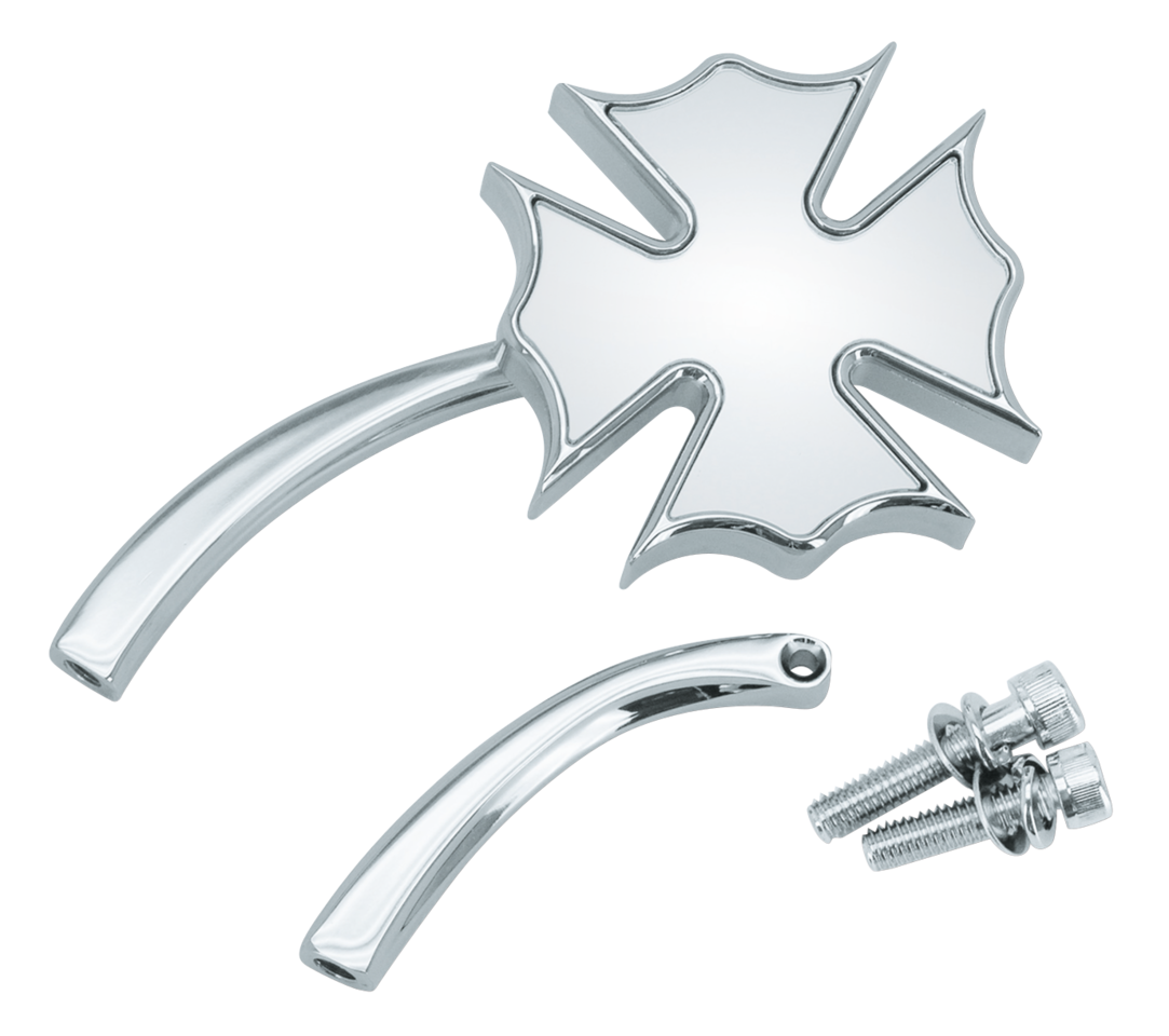 CHROME ROYAL MIRROR WITH CURVED STEM