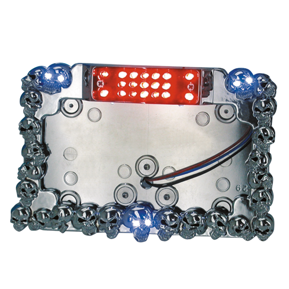 SKULL MANIAC LICENSE PLATE BRACKETS WITH LED TAILLIGHTS