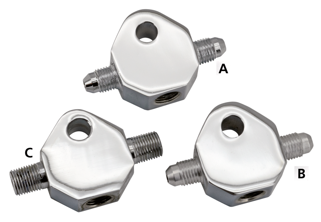 CHROME PLATED CUSTOM BRAKE LINE TEES