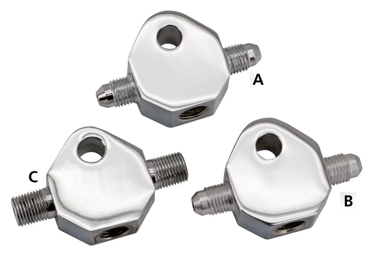 CHROME PLATED CUSTOM BRAKE LINE TEES